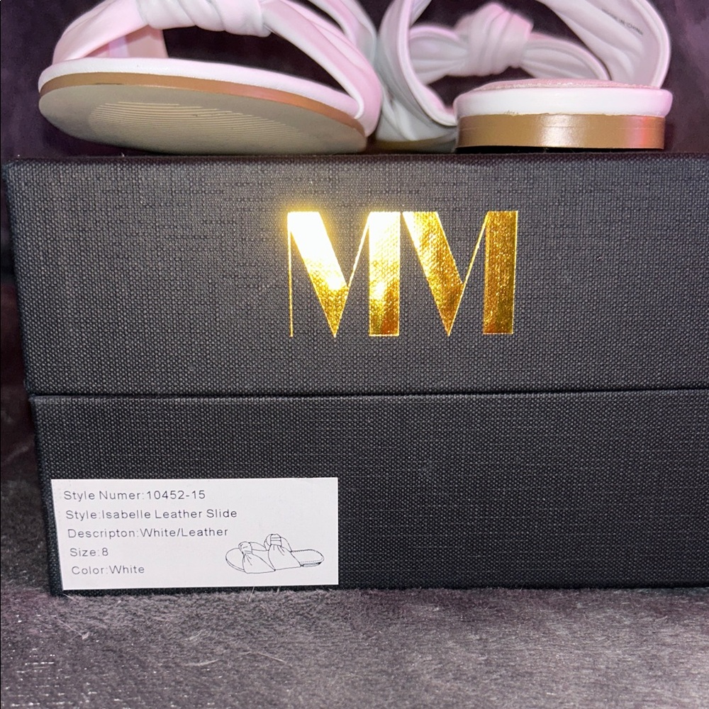 Mara & Mine White Knotted Slide Sandals - Picture 3 of 7